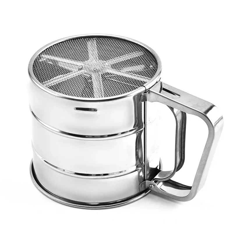 Stainless Steel Flour Sieve Cup, Handheld Baking Sifter for Flour, Sugar & Powdered Ingredients