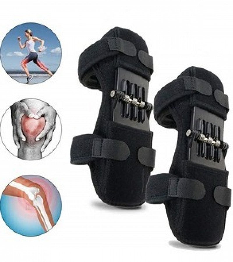 Join Support Knee Pad Breathable Non slip Power Lift Spring Force Knee Booster Tendon Brace Band Pair