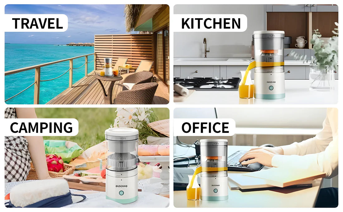 Portable Electric Citrus Juicer Hands-Free Rechargeable Orange Lemon Grapefruit Juicer Easy to Clean Juicer Machine