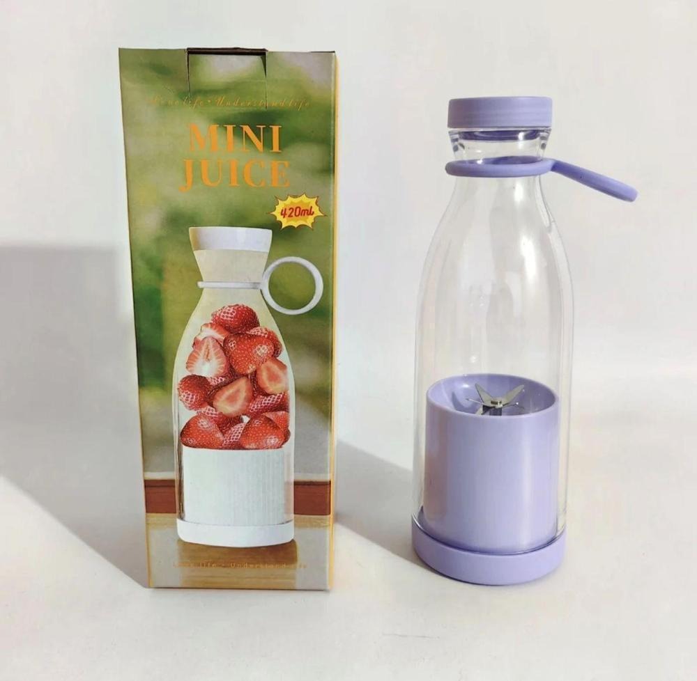 Portable 6 Blades Mini Bottle Juicer, USB Rechargeable Smoothie Blender
