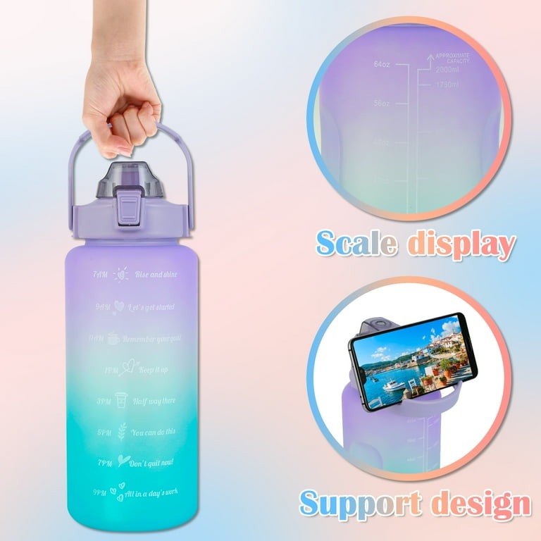 Sports Water Bottles 3 Pcs Set With Leak Proof Flip Top Lid