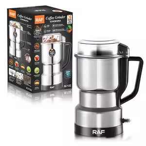RAF Stainless Steel Electric Coffee Grinder, High-Power Bean & Spice Blender for Home Use