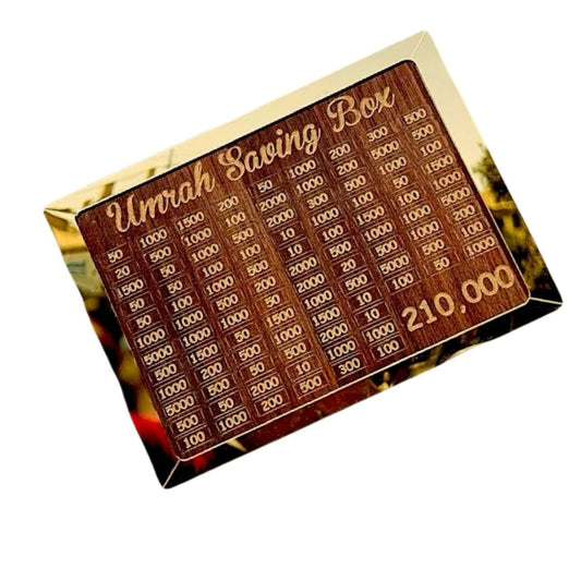 Umrah Saving Box, Box For Umrah Saving | Umrah Saving Box Wooden Money Box for Umrah - 210,000