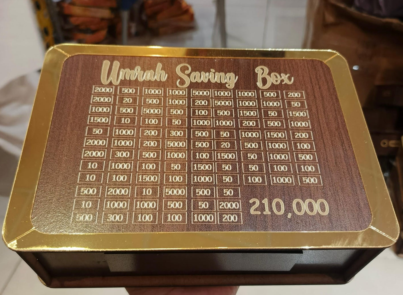 Umrah Saving Box, Box For Umrah Saving | Umrah Saving Box Wooden Money Box for Umrah - 210,000