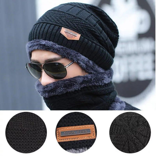 Muffler Cap With Neck Warmer 2in1 Warm Comfortable Stylish Durable Quality Soft Fabric Perfect Choice For Winter Daily Wear Travel And Outdoor Activities (Random Color)
