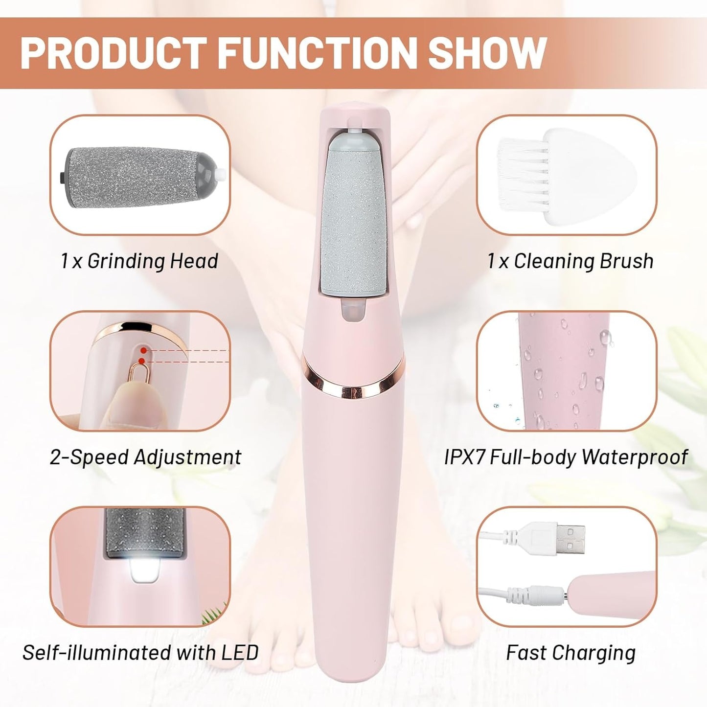 Rechargeable Callus Remover – Portable Foot Care Device for Smooth and Soft Skin